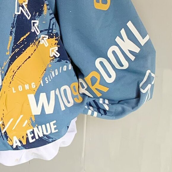 Blue Oversized Graphic Sweatshirt Street - Picture 4 of 4